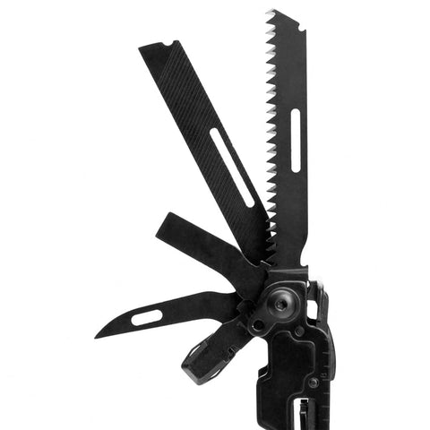 PowerAccess Deluxe All Purpose Heavy Duty Stainless Steel Multi Tool with open blades and saw for EDC use