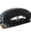 Flexible Spring Loaded Sanding Pad Self Adjusting Rectangular Hand Push Plate With Sure Grip Surface For Curved Panels Car Detailing And Furniture Prepping Smooth Operator close-up showing handle and elastic base.