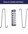 Three-piece porch swing hardware set: stainless steel coil spring with two U-shaped hooks