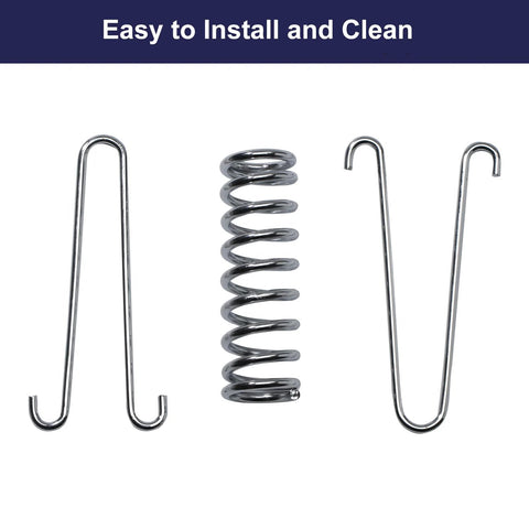 Three-piece porch swing hardware set: stainless steel coil spring with two U-shaped hooks