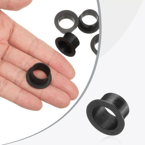 Flanged Nylon Sleeve Bearings Set 12 Pcs Self Lubricating Bushings 15.1mm Bore 17mm OD 12mm Length Flange 23mm Nylon Black