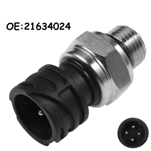 Pressure Sensor Switch For Vehicle Oil Pressure, Direct Fit Car And Truck Auto Part 21634024 20375013 20428456, 1Pcs, Durable Silver Engine Sensor Switch, Replacement Electrical Sensor, black connector and silver threaded body