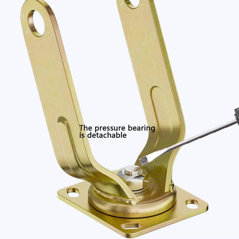 Heavy Duty Swivel Casters Kit With 10 Inch Rubber Tread Wheels, detailed view of directional caster mount and steel plate