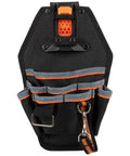 8 Pocket Electrician Tool Pouch for Quick Attach and Release on Tool Belts and MODBox Rail System with belt clip shown.