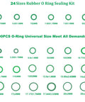 AC O Ring Kit 400 Piece Seal Washer Set for Your Ride, 12 Size O Ring Assortment, R134a R12 Refrigerant Ready, displayed in 24 sizes