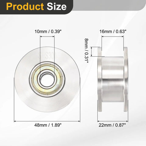 Tough As Nails H Groove Pulley Wheel Crafted From Premium 304 Stainless Steel For Effortless Spinning Action And Superior Corrosion Resistance In 10 By 48 By 6 Millimeters, showing dimensions.