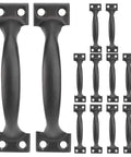 12 Pack 4 Inch Curved Door Pull Handles For Outdoor Warehouse Garage Shed Closet And Cabinet Smooth Burr Free Metal Pull Hardware