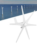 Six Blade Small Wind Turbine Generator 800W 48V Home Power System for Off Grid Cabins showing durable nylon blades.