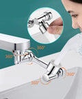 Person using Faucet Extender Aerator Kit With Oxygen Enriched Foam Splash Filter And Four Tier Net Filter Two Outlet Modes Easy 360 Degree Swivel