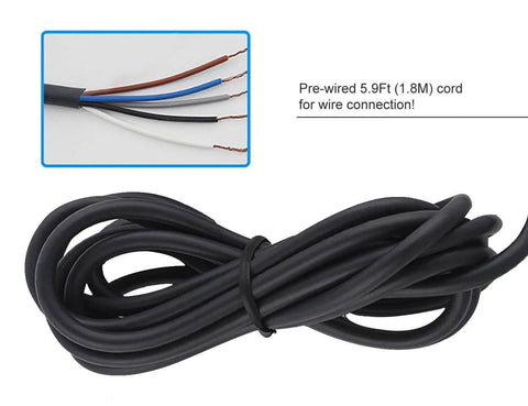 Invisible Retro Reflective Photoelectric Beam Sensor cable, 6 ft pre-wired, for garage doors and outdoor gates installation