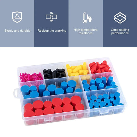 Grab This Awesome 110 Piece Silicone Plug Kit With Eight Diverse Sizes And Super Cool Colors For Painting, Powder Coating, And High Heat Protection That Truly Slaps. 110-piece assorted silicone plugs in storage case
