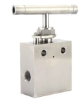 Stainless steel high-pressure needle valve with T-handle, 1/4 in port, Amazon brand.