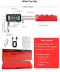 Digital Disc Brake Rotor Micrometer With 0 To 50mm Range And 0 To 2 Inch Readout, shown with packaging and accessories