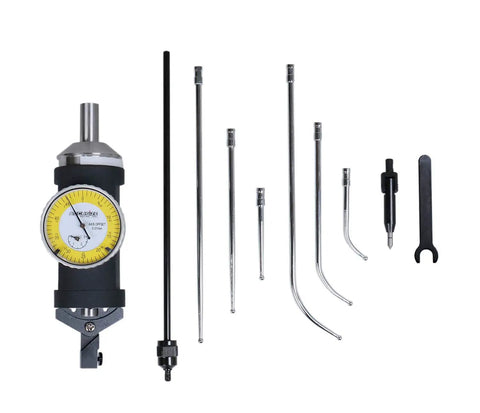 0-3 mm By 0.01 mm Graduations Metric Coaxial Dial Indicator In Fitted Box With Yellow Dial For Dead-On Workpiece Positioning On Vertical And Horizontal Machining Centers And Manual Or CNC Spindle Setup