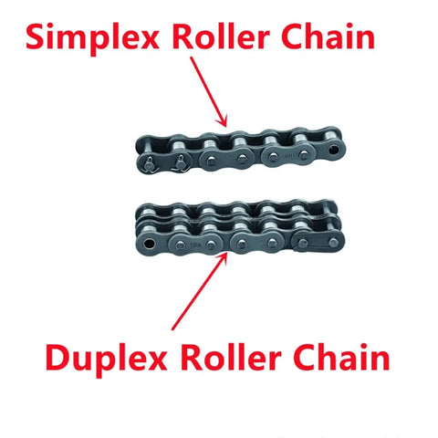 Top Grade 1.5M Duplex Roller Chain Industrial Drive System With Half Buckle For Serious Transmission Needs And Heavy Duty Conveyor Jobs Running Smooth Like Butter On Various Models Including The Tough 12A, showing simplex and duplex chains.
