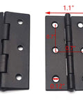 Rock Solid 2 Inch Black Butt Hinges For Cabinets And Cupboards Smooth Gliding Heavy Duty Door Hardware With 72 Screws showing dimensions and design.