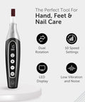 Hella Smooth Cordless Nail File Drill And Thick Toenail Grinder Professional Manicure Pedicure Kit with LED display and 10 speed settings.