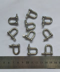 Stainless Steel Mini D Shackle 4mm For Paracord Jewelry And Everyday Outdoor Gear, Tough 316 Marine Hardware, 10 pieces with ruler