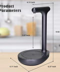 Desktop Water Dispenser For 5 Gallon Bottle With USB Rechargeable Battery, Wireless Operation, Grey finish, product dimensions shown.