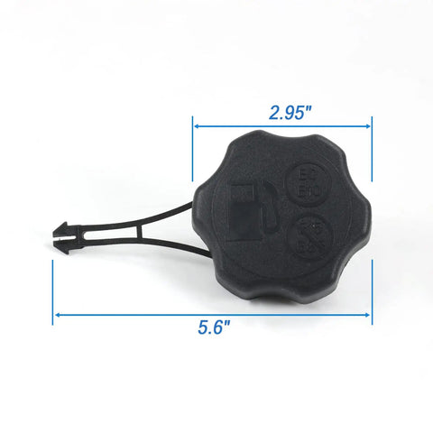 Lawn Mower Gas Cap For Briggs And Stratton 675EXi 725EXi Engines And Toro Craftsman Fuel Tank Cap Replacement 594061, shown with dimensions.