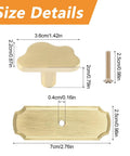Size details of Gold Cloud Shaped Cabinet Knobs 6 Pack With Backplates, showing dimensions and components included.