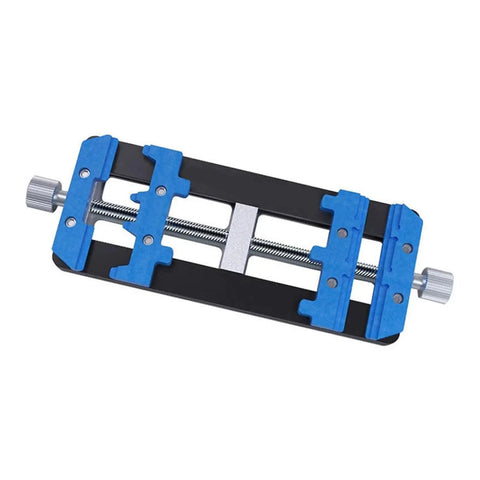 Pro Grade Circuit Board Repair Fixture Board Holder Clamp For Soldering And Tech Maintenance, blue and black heavy duty clamp
