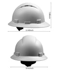 Full Brim Hard Hat With Six Point Ratchet Suspension All Day Comfort OSHA Safety Helmet Lightweight Durable HDPE Carbon Fiber Look
