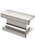 Rectangular Cabinet Knobs In Brushed Satin Nickel, 10 Pack, Solid Aluminum Hardware For Cabinets, Closets And Drawers, Easy Swap For Kitchens, Vanities, Dressers And Wardrobes, Sleek Modern Look, Durable AL6061SN close-up view