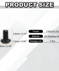 KickAss T6 Torx Pocket Clip Screws For Folding Knives Black Oxide Finish 2-56UNF Threads, 3.5mm length, 420 stainless steel.