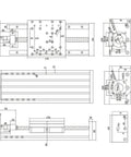 Pro Level Hgr20 Linear Guide Rail Kit With 1605 Ball Screw And 500Mm Sliding Table Rig showing detailed technical drawings and dimensions.