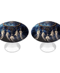 White Fantasy Dream Catcher Drawer Knobs 2 Pack 1.1 Inch Stainless Steel Cabinet Hardware Round Kitchen Cabinet Handles