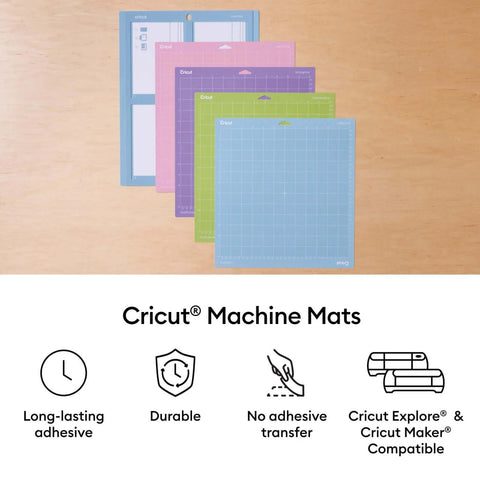 Cricut Cutting Mats Variety Pack, 4 mats, 12x12 in for Explore/Maker; 2 StandardGrip, 1 LightGrip, 1 StrongGrip