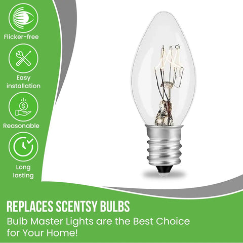 7 Watt Night Light Bulbs 25 Pack For Himalayan Salt Lamps And Decorative Fixtures E12 Candelabra Base Clear Incandescent
