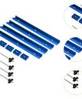 Blue aluminum components of T Slot Miter Track Jig Kit With Knobs For Woodworking Jigs And Fixtures Predrilled Mounting Holes