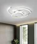 Modern LED Ceiling Light Semi Flush Mount Remote Dimmable White Fixture For Living Room Dining Room Kitchen Bedroom Kids Room 21 Inch Low Profile Contemporary Interior Lighting.