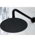 Rain Shower Head With Matte Black Finish, Brass Construction, 7.75 Inch Diameter For Full Body Rain, 141 Water Channels