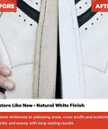 Make Your Kicks White Again With This Sneaker Whitener For Shoes That Works On Canvas Leather Foam And Rubber 2.53 Fluid Ounces With Wide Sponge Applicator For Quick Easy Coverage And Instant Yellowing Removal before and after effect on sneakers