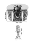 Dimensions of the Cam Lock Pins Kit 10 Pcs Furniture Connecting Brackets for Cabinets and Wardrobes, Two-Piece Cam And Threaded Pin System