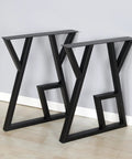 Industrial Metal Furniture Legs 2 Pack For DIY Decor Projects 28 Inch High Square Tube Leg Black 24 Inch Wide Perfect For Coffee Tables Desks Dining Tables Shelves And Cocktail Tables in modern room