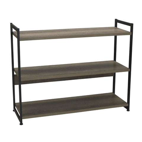 Straight Up Quality 3 Shelf Open Storage Bookshelf With Oak Rustic Wood Grain Laminate Shelves And White Steel Frame Heavy Duty Home Organization Game Changer Flex Your Cozy Living Room Setup