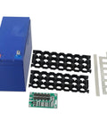 Heavy Duty DIY Lithium Battery Case For 12 Volt Projects With Nickel Straps And 3X7 Cell Slots Top Shelf Abs Housing with components.