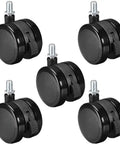 Built Tough 2 Inch Black Polyurethane Caster Wheels With Brake Rolls Smooth Swivel Casters For Cart Assembly Plug And Play Setup M10x15mm Threaded 5 Pack