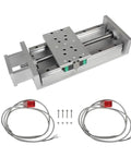 CNC Linear Motion Actuator With 200mm Stroke For X, Y And Z Axis Sliding Table Rail Guide Dual Linear Slide Rails, Limit Switches, And Motor Mount Built To Move For Precise Motion Control