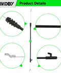 XIKOBY 946-04661A lawn mower throttle control cable; black cable with metal inner wire and fittings, collage of close-ups