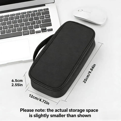Waterproof Tech Organizer Pouch For Cables Chargers Earbuds And Phone Travel Ready All In One Carry Case With Removable Dividers