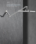 Boss Level High Pressure Rainfall Square Showerhead With 8 Inch Face And 15 Inch Extension Arm 304 Stainless Steel mounted on wall