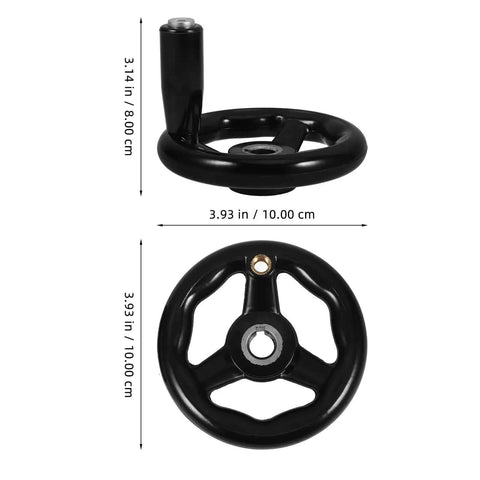 Two Pack Lathe Hand Wheel With Comfortable Grip For Machine Tools And Milling Machines, Four Inch Hand Crank Handles In Bakelite And Iron