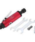 Badass Stainless Steel Air Die Grinder 90 Psi Pneumatic Tool With Adjustable Speed And Turbo Spindle including wrenches and accessories.