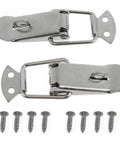 Beefy Stainless Steel Toggle Latch Set 87 By 28mm Heavy Duty Cabinet Hardware, includes screws, 2 pieces, metal fasteners.