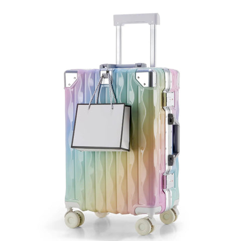 Go To 20 Inch Carry On Luggage With Spinner Wheels And USB Port, Aluminum Frame PC Hard Shell Travel Case, colorful finish